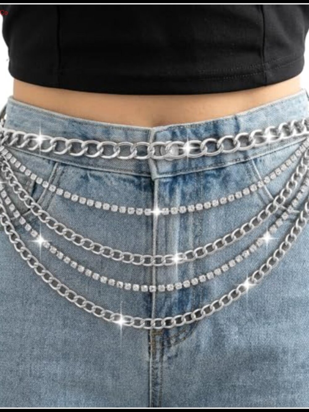 Multilayer Rhinestone Chain Belt Adjustable Waist Body Jewelry